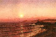 Raymond D Yelland Moonrise Over Seacoast at Pacific Grove painting